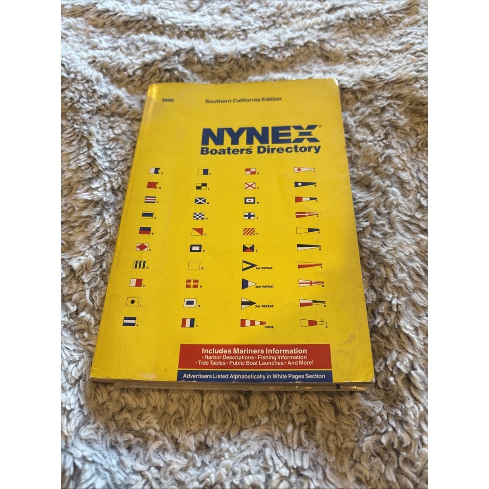 NYNEX Boaters Directory 1990 Southern California Edition Yellow Good Vintage‎